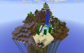 Midnight Floating Island with Monument
