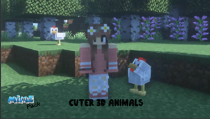 Mimz Pack – 3D color axolot in buckets and cute mobs(Optifine)