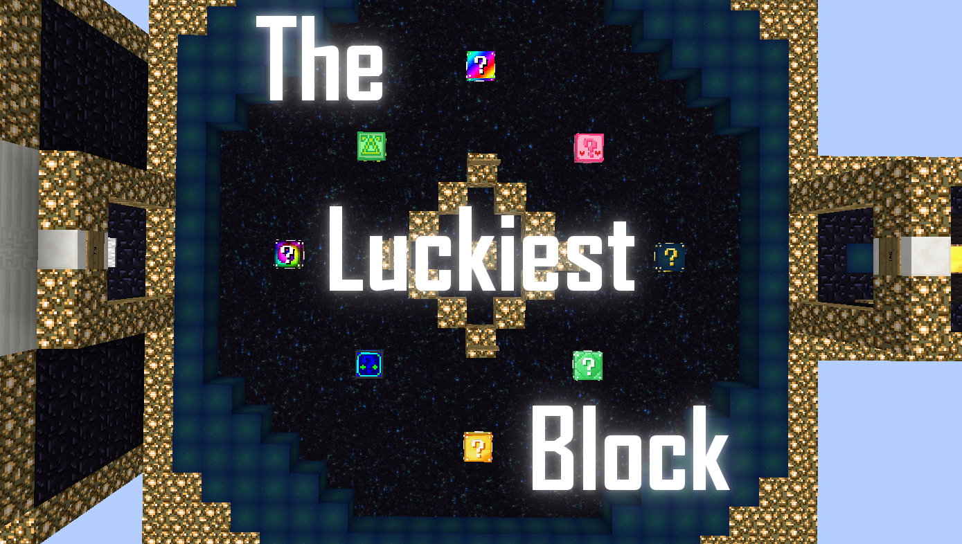 Lucky карты майнкрафт. The Luckiest Block. Карта лаки блоки для майнкрафт. Карта лаки блоки гонки. Карта блоки удачи для МАЙНКРАФТА.